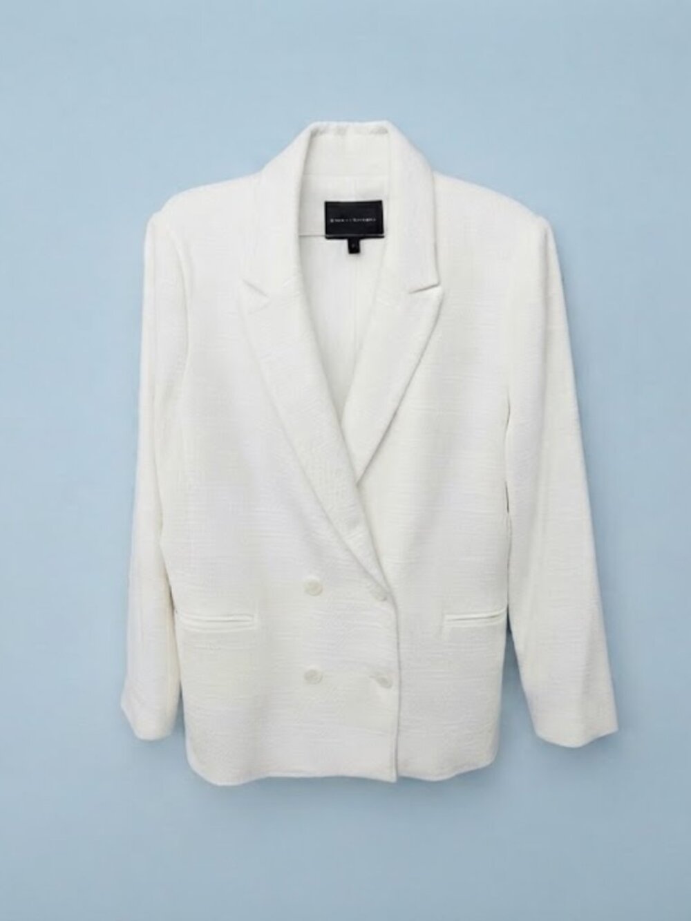 Like new Banana Republic White Breathable Textured Double-Breasted Blazer 14